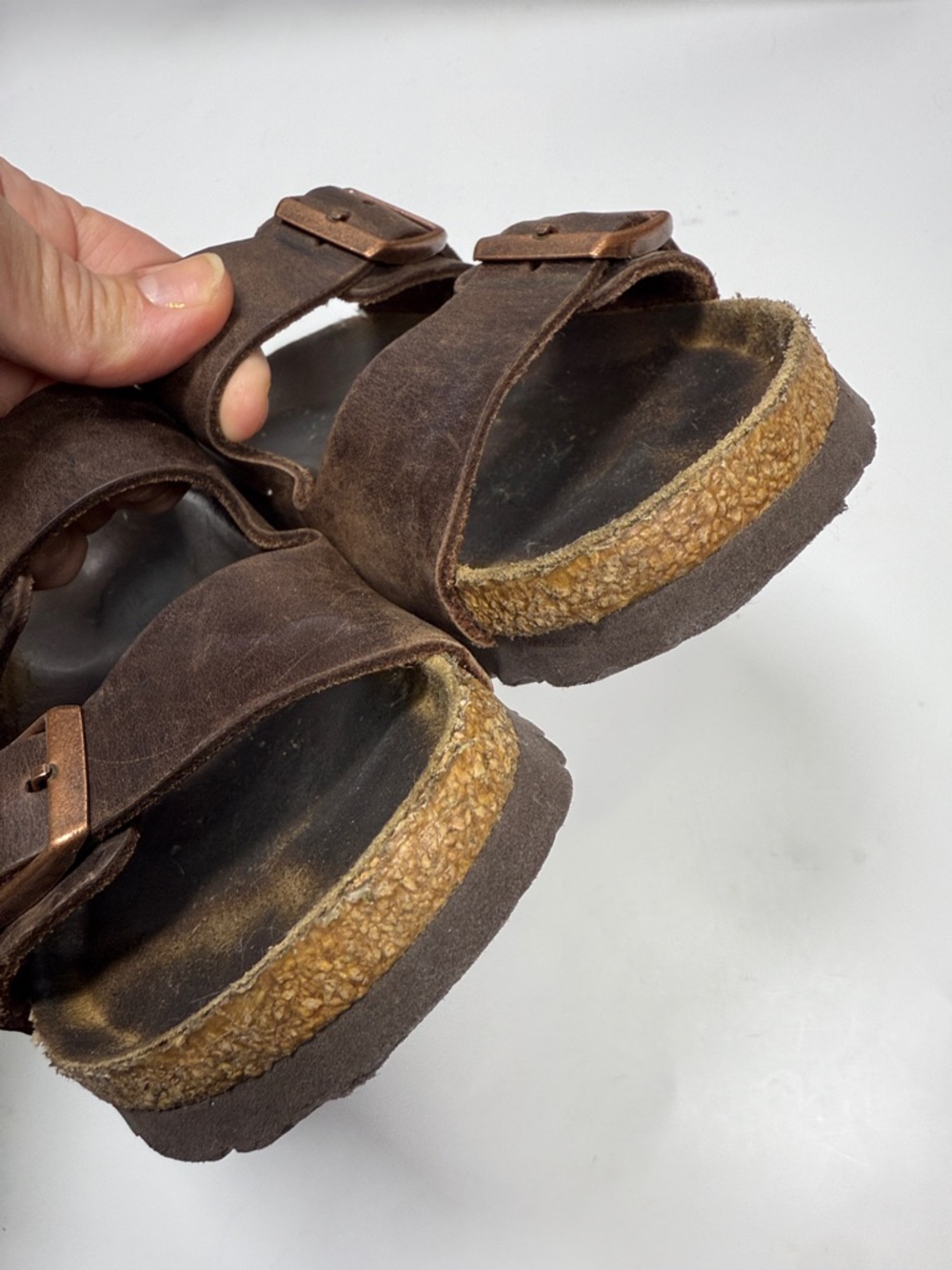 BIRKENSTOCK Arizona Brown Leather Double Strap Leather Sandals S-527 36 EU - Picture 5 of 12